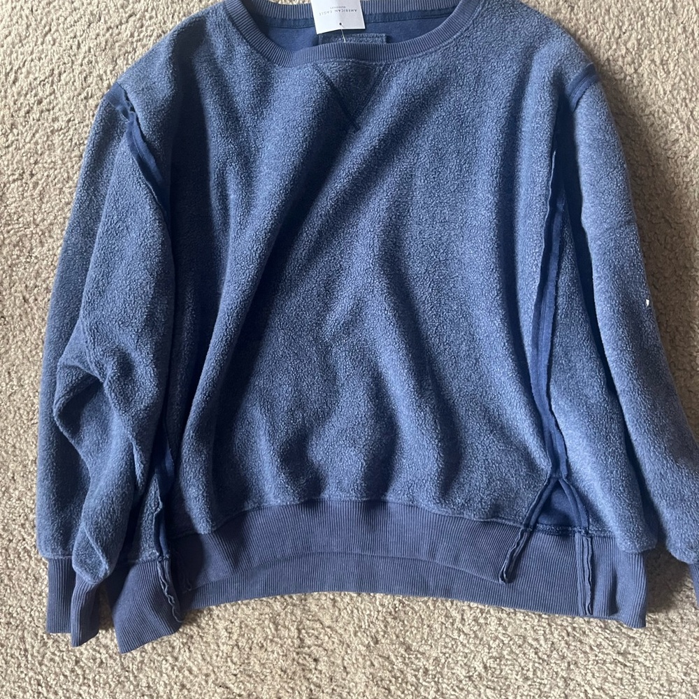 American Eagle Outfitters Blue Crew Neck Sweater